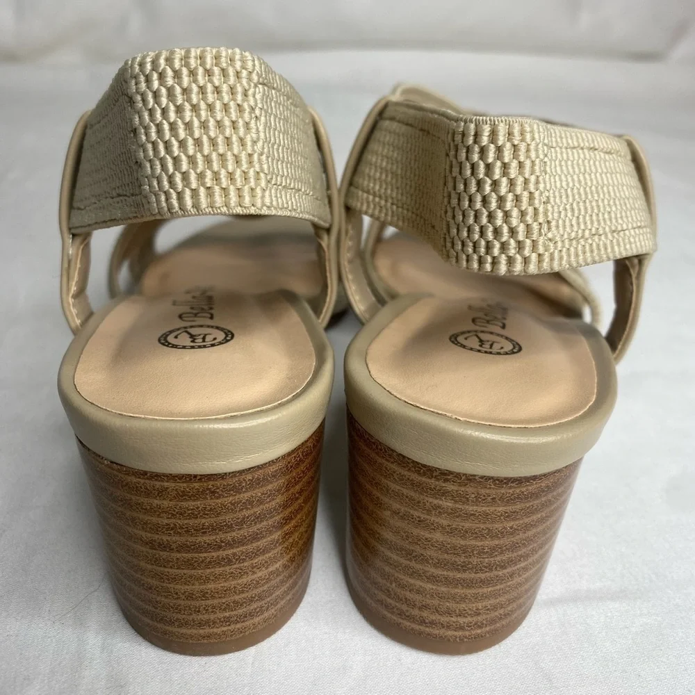 Bella Vita Women Jodi Stretch Natural block heel sandal New Sizes 7.5N & 9M